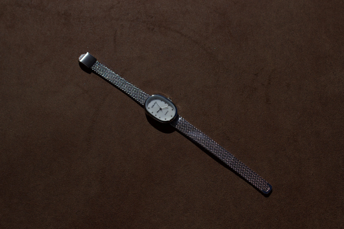 Lustro Silver Watch | White Dial