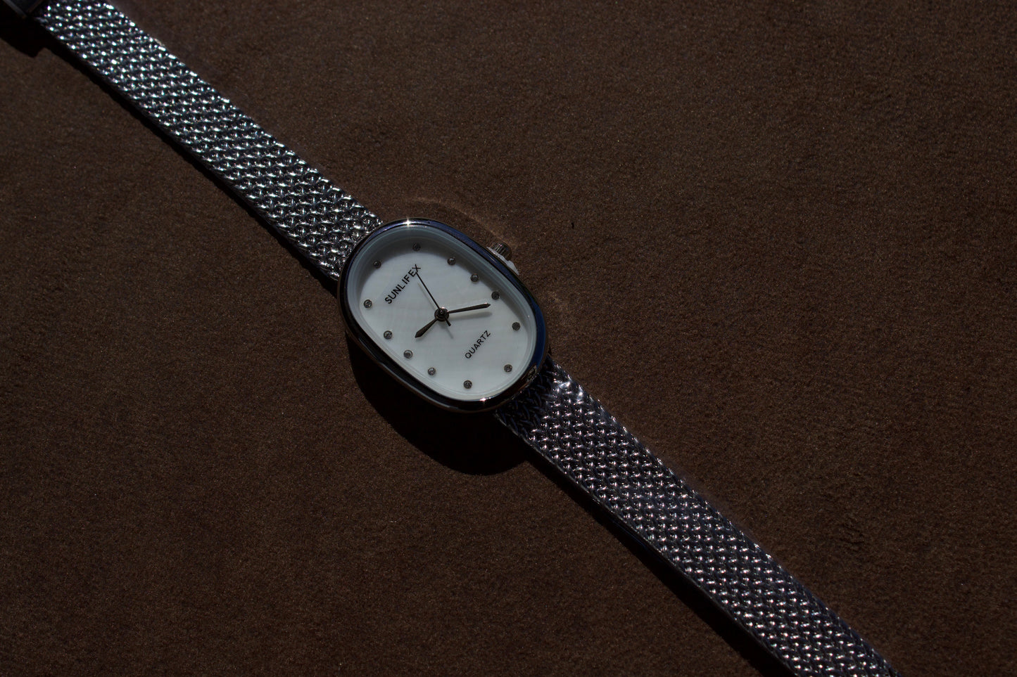 Lustro Silver Watch | White Dial